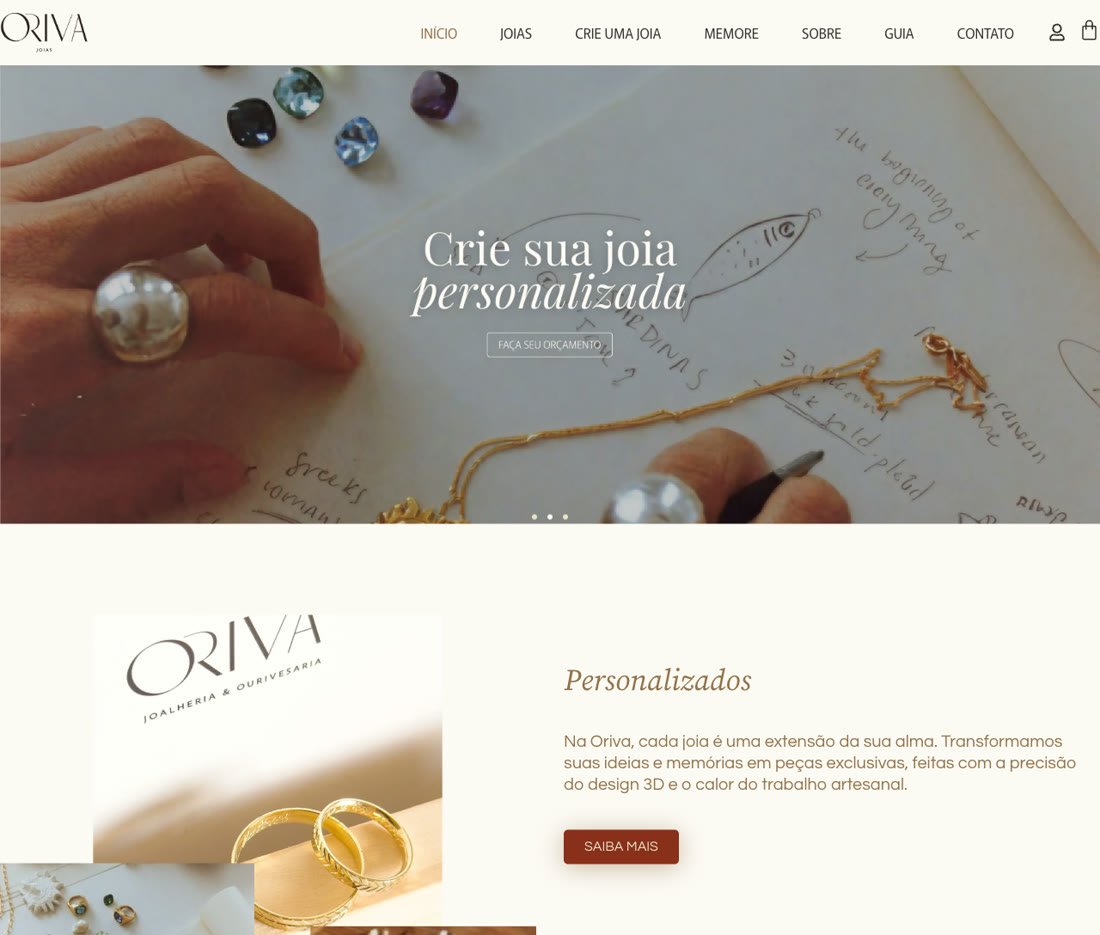 Oriva Joias: site institucional